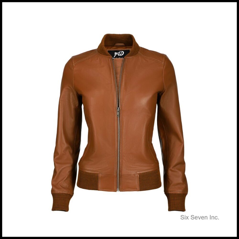 Classic Bomber Jacket Genuine Leather Varsity Style Windproof Insulated